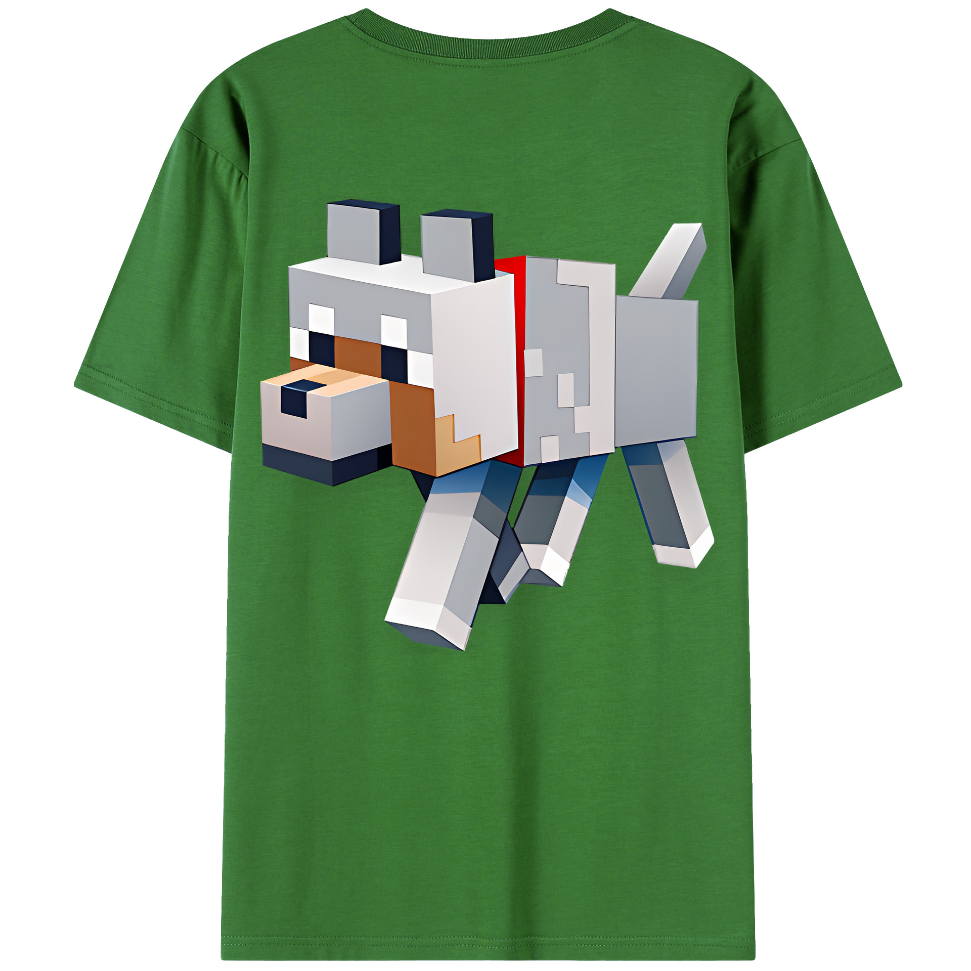 （画像用） マインクラフト ブロックの世界 Minecraft MC Block world レディース半袖Tシャツ(バックプリント)